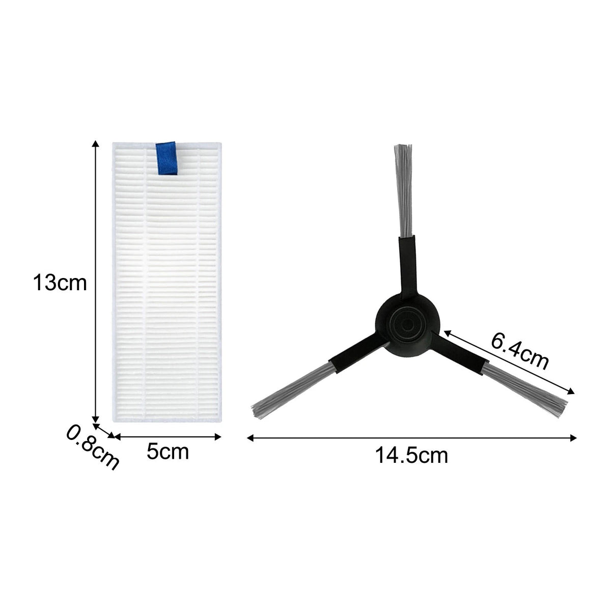 Replacement Filters and Side Brushes for Tefal RR90 RR9065 RR9067 AI Series