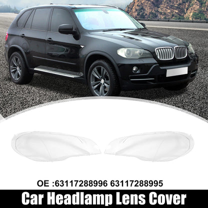 Headlight Lens Cover Cap Pair Front for BMW X5 E70 (2007–2013)