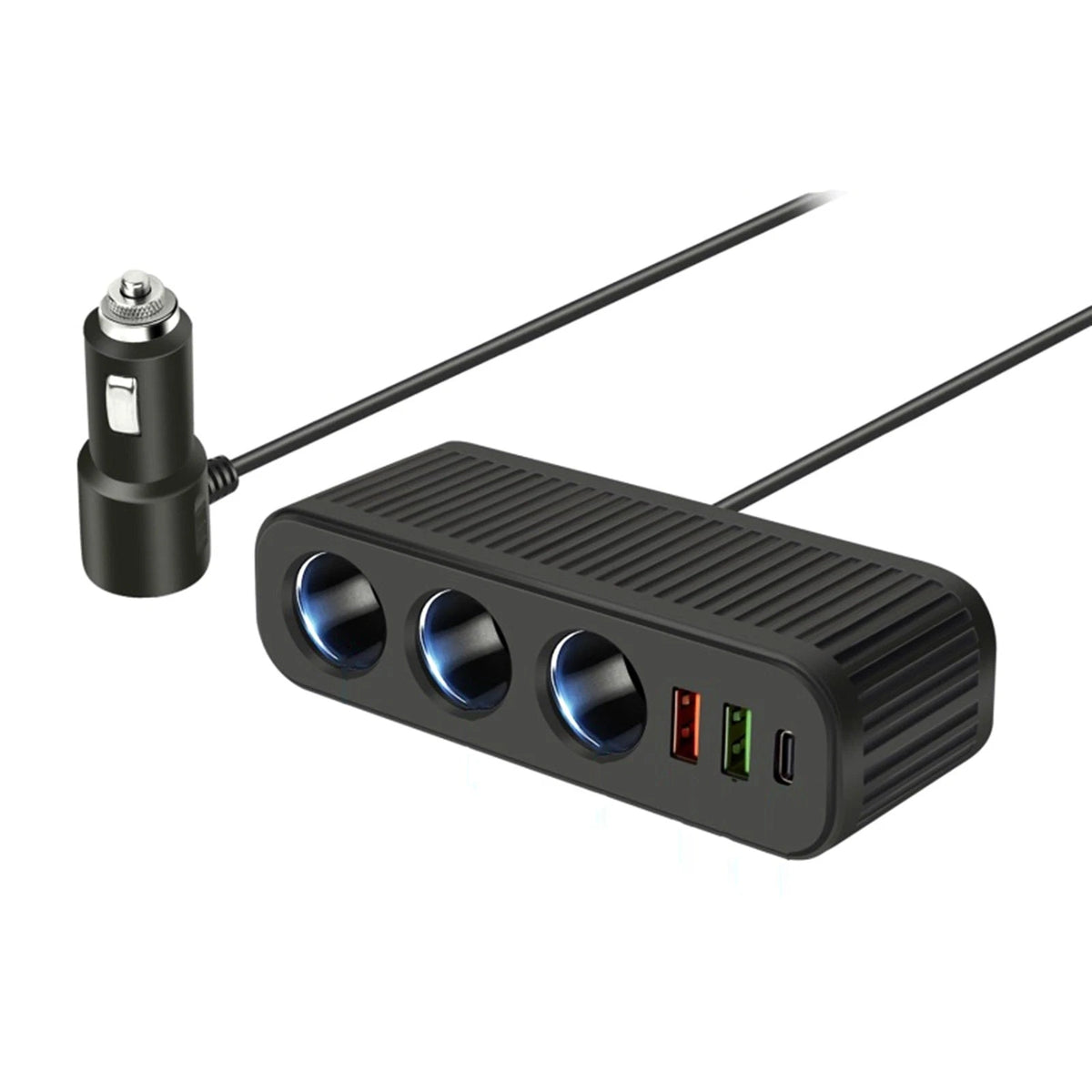 6-in-1 Car Cigarette Lighter Socket Splitter Fast Charger 12V