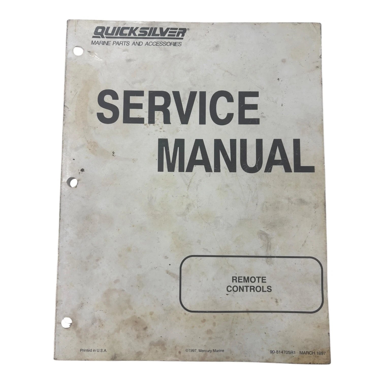 Remote Controls Service Manual for Quicksilver 90-814705R1 (1997)