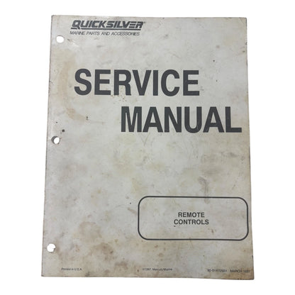 Remote Controls Service Manual for Quicksilver 90-814705R1 (1997)