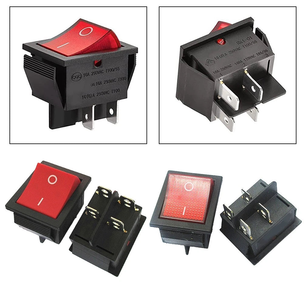 Red Light Boat Shaped Switch 4Pin for Universal Use