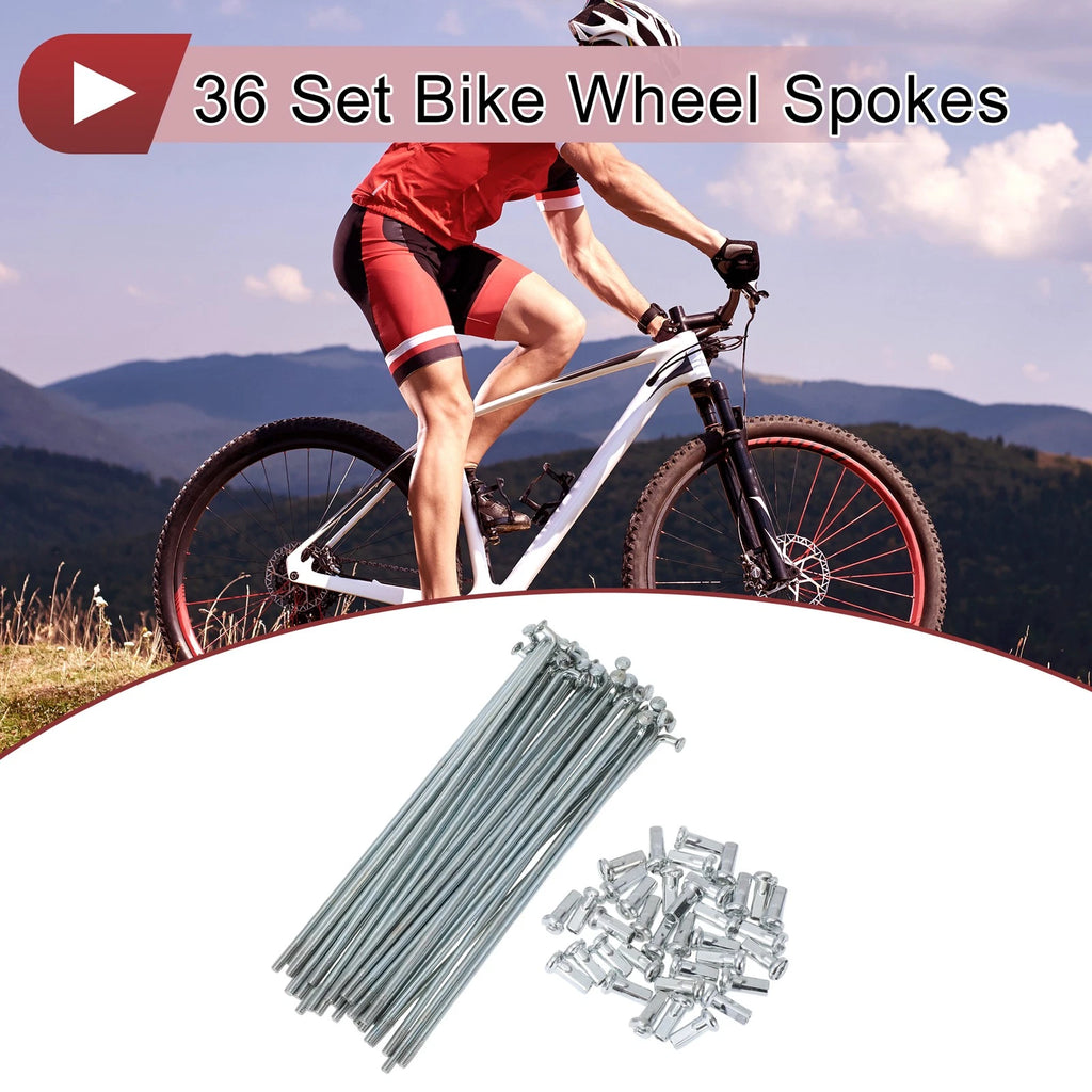 Bicycle Spokes Front Rear Replacement Steel Galvanized 116mm for 36 Set (—)