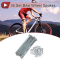 Bicycle Spokes Front Rear Replacement Steel Galvanized 116mm for 36 Set (—)