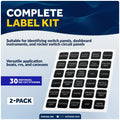 2X Marine Dashboard Decal Label Kit for Boat Switch Panel (30 Pcs)