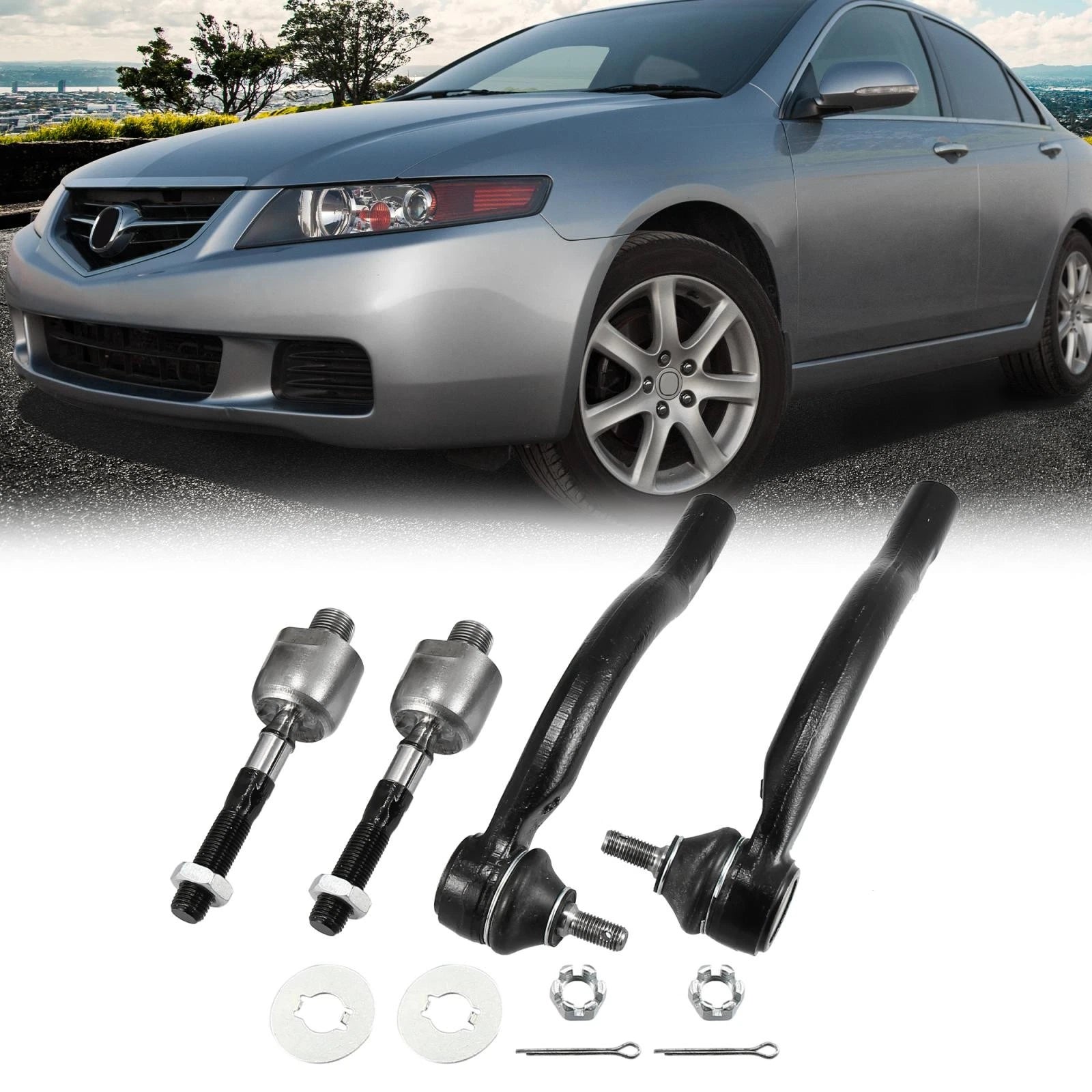 Tie Rod End Link Kit Inner Outer Front for Honda Accord Acura TSX (2008–2020)