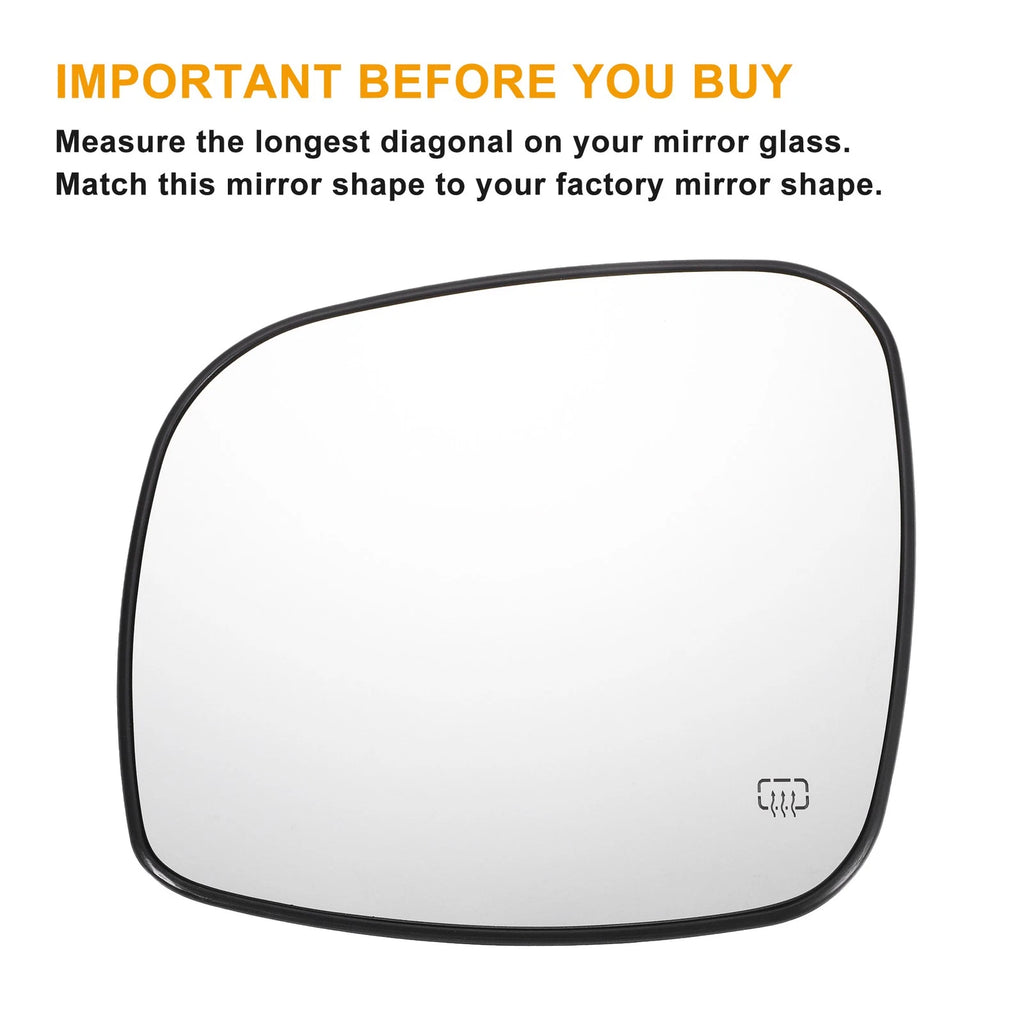 Right Side Mirror Glass Replacement with Back Heated for Dodge Ram (2013–2024)