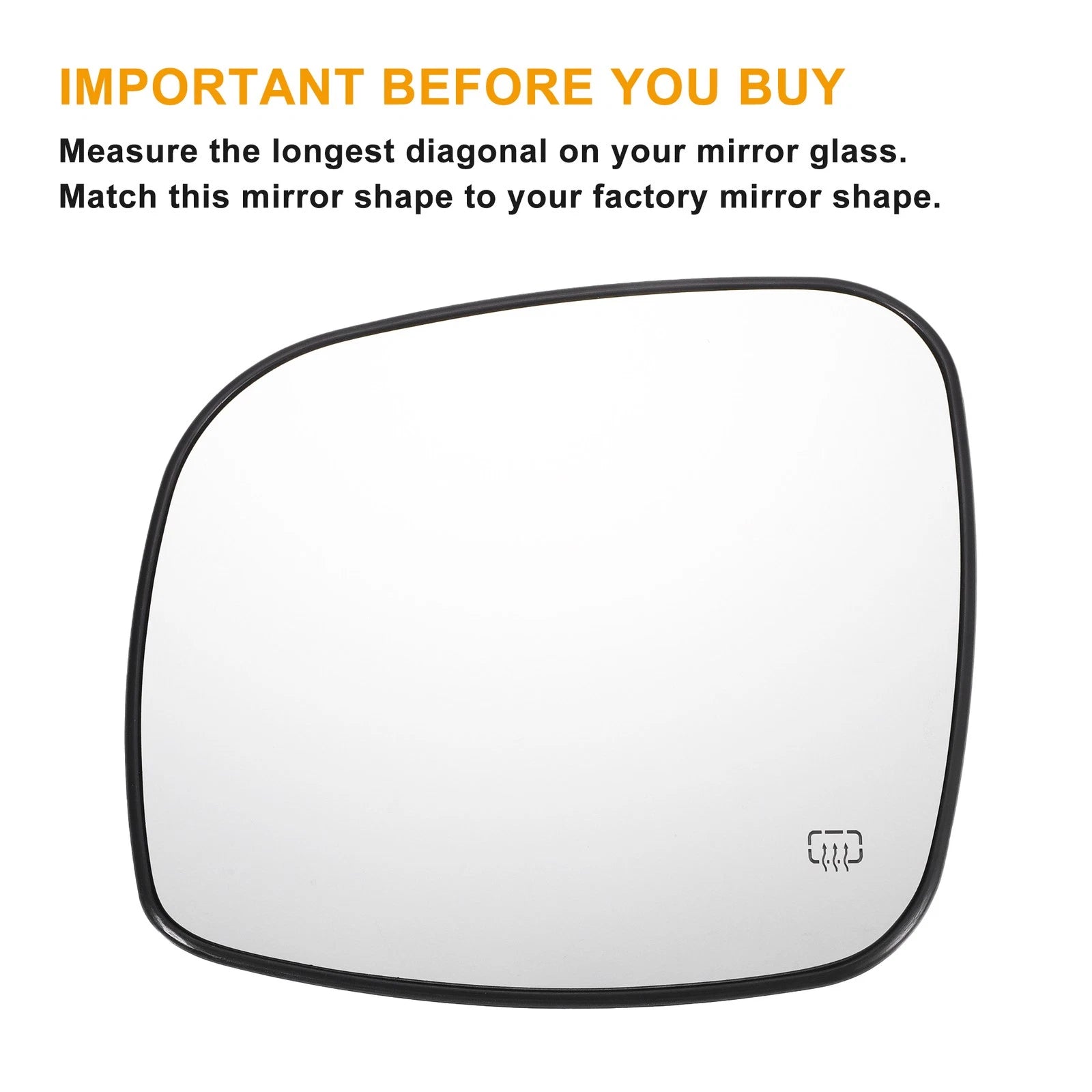 Right Side Mirror Glass Replacement with Back Heated for Dodge Ram (2013–2024)