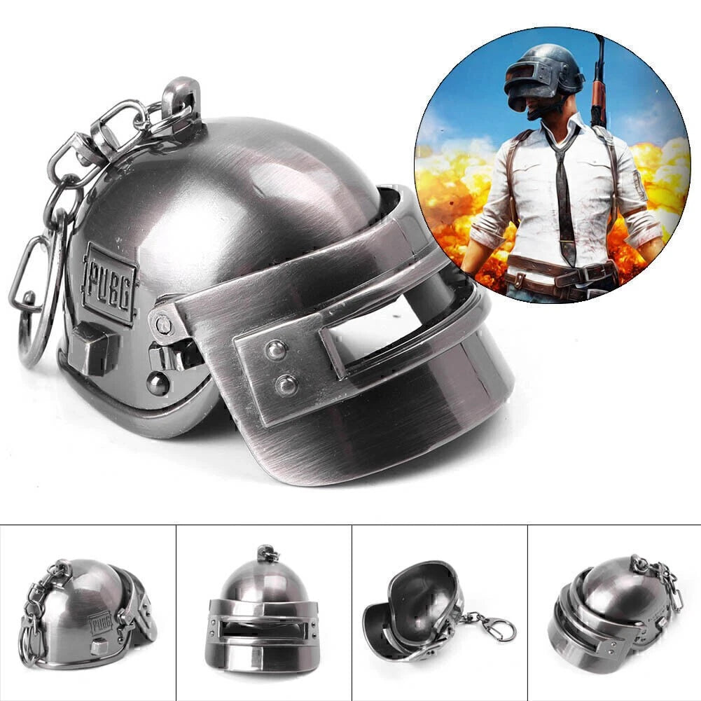 6cm Mini Helmet Key Chain Playerunknowns Battlegrounds PUBG Pistol Ring Black