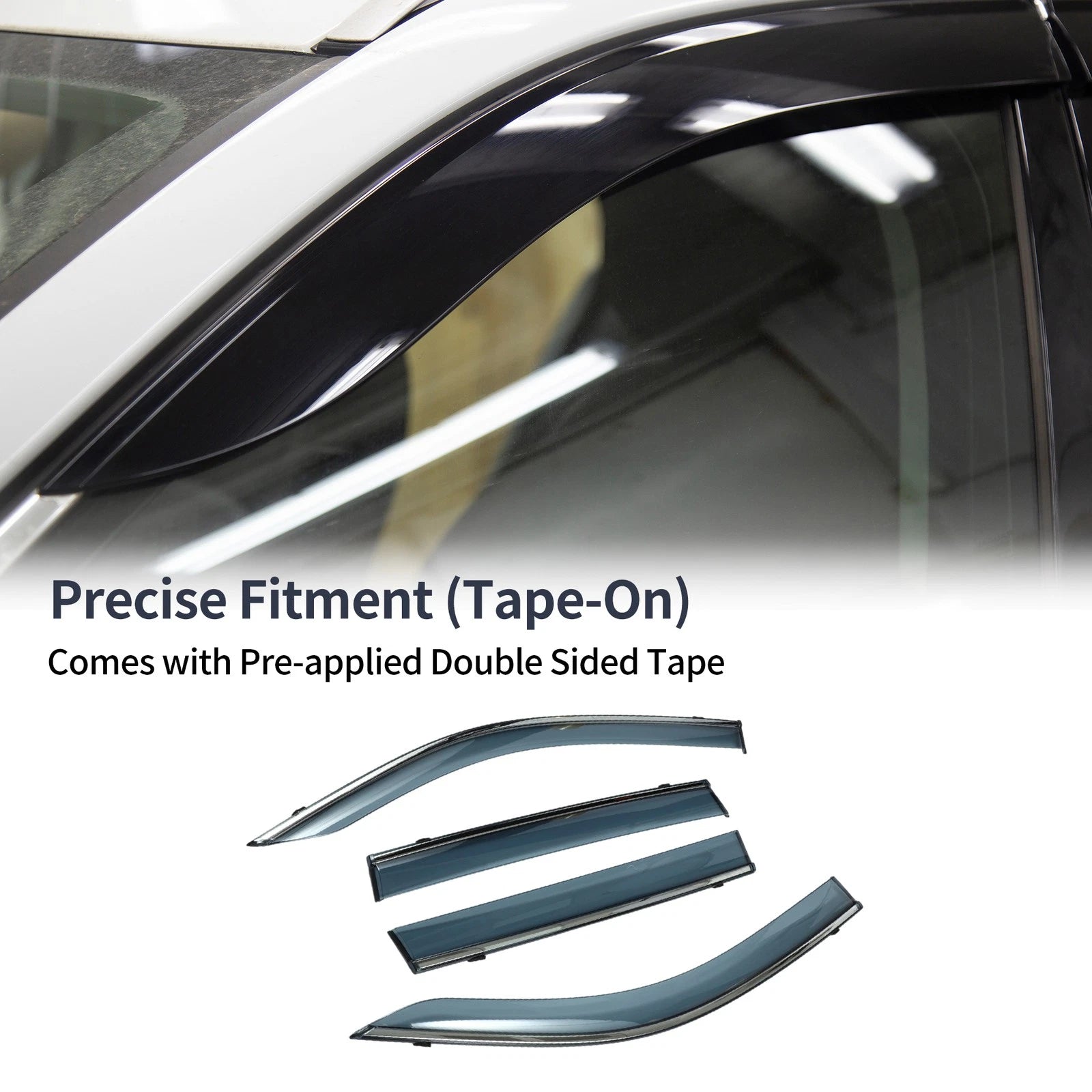 Window Deflectors Side Vent Visors Black 1 Set for Subaru Forester (2019–2024)