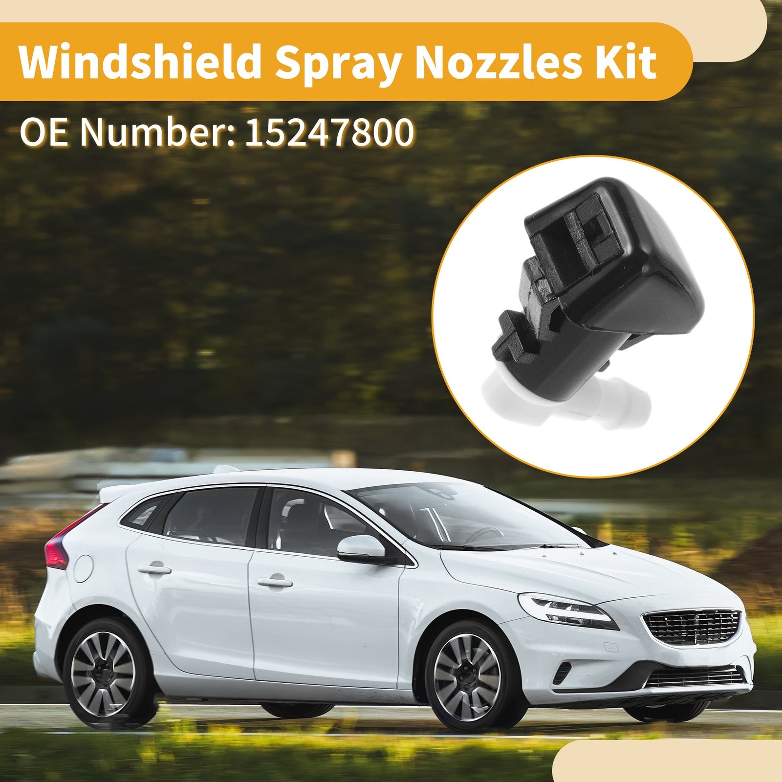 Windshield Washer Nozzle Kit with Gaskets for Chevrolet Malibu (2008–2012)