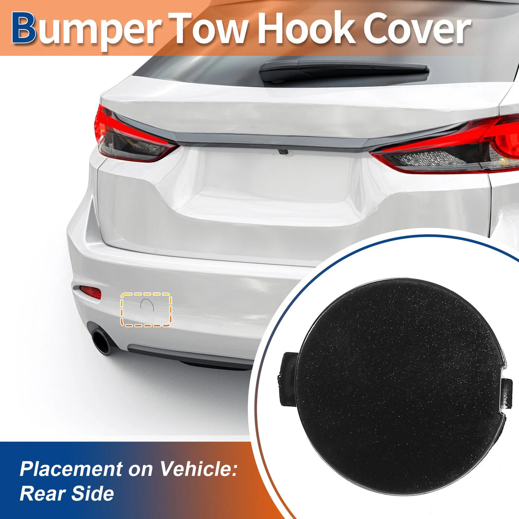Rear Left Tow Hook Cover Replacement for Mazda 6 Atenza 2018–2021 Black