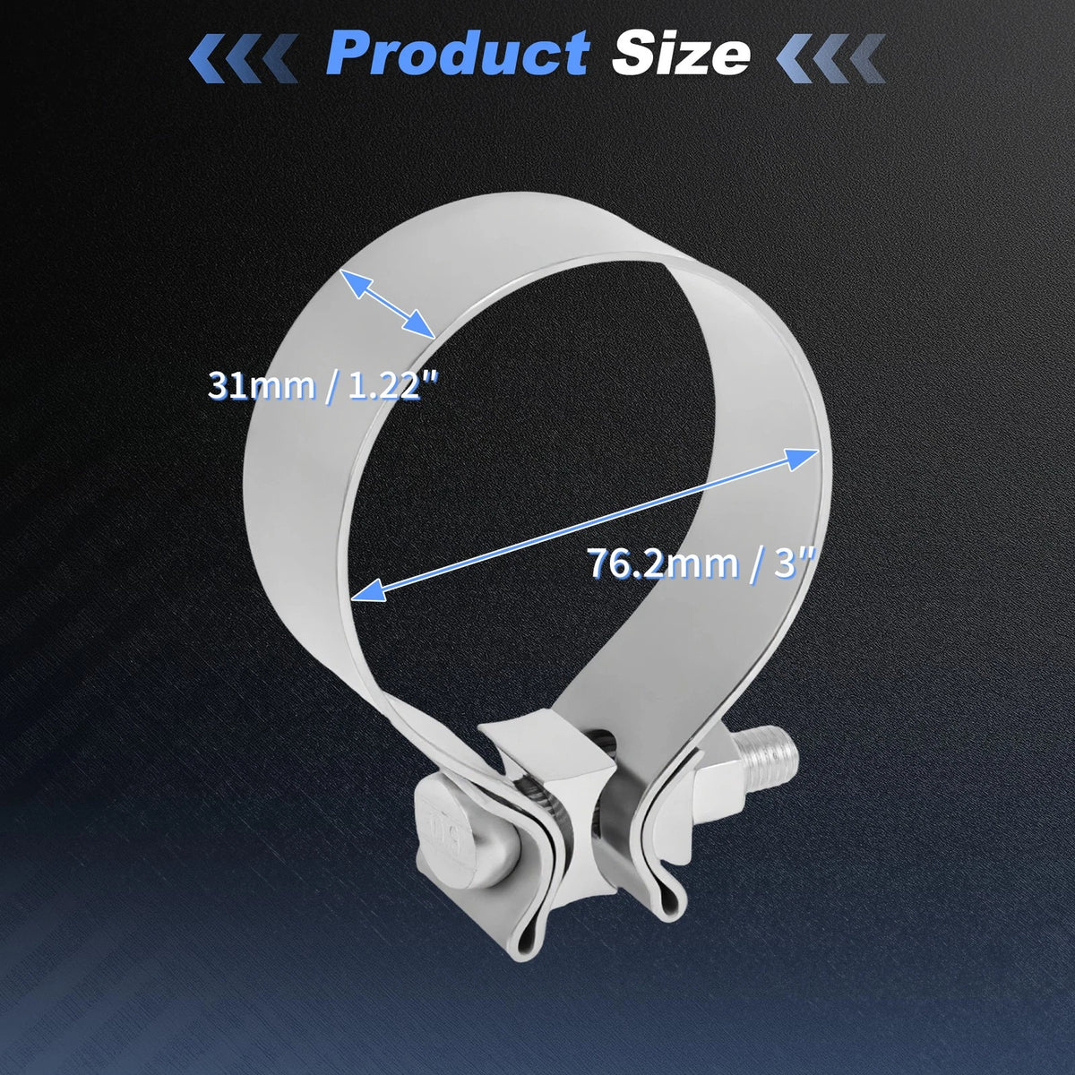 3" Exhaust Clamp for Universal Applications (T304 Stainless Steel)