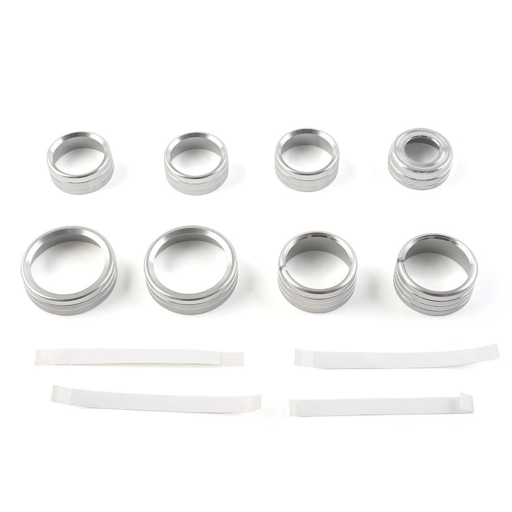 8x Air Conditioner Switch Button Knob Trim Silver for GMC Sierra (2014–2018)