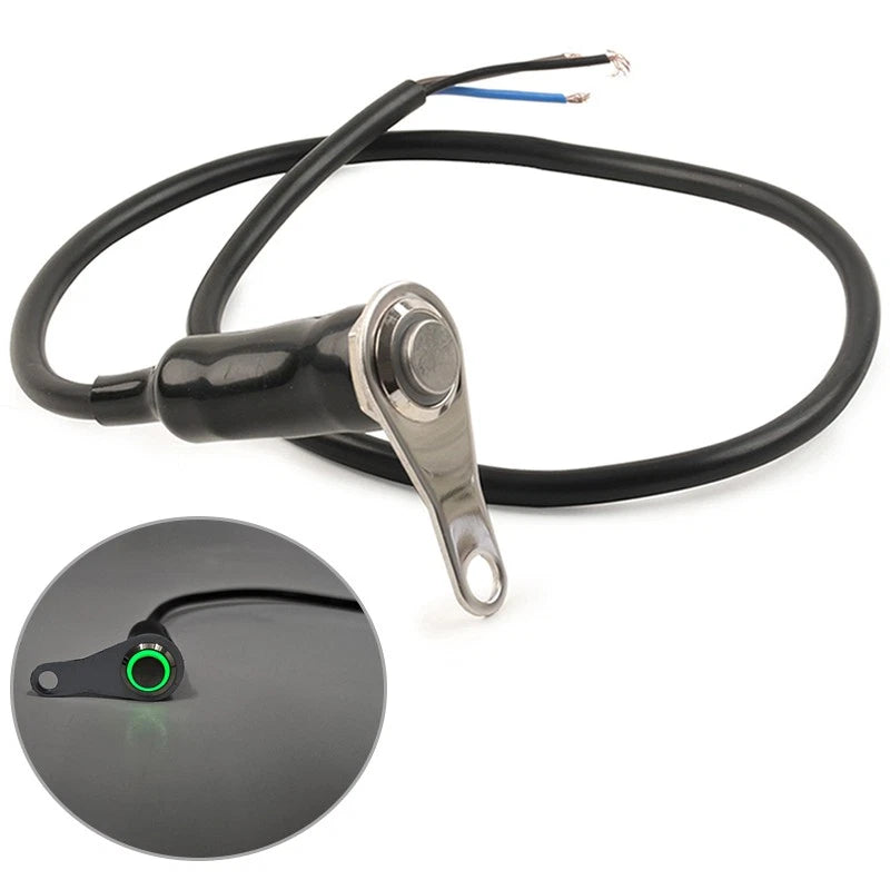 ON/OFF Handlebar Switch for Motorcycle (Push Button, Self-Return, Green)