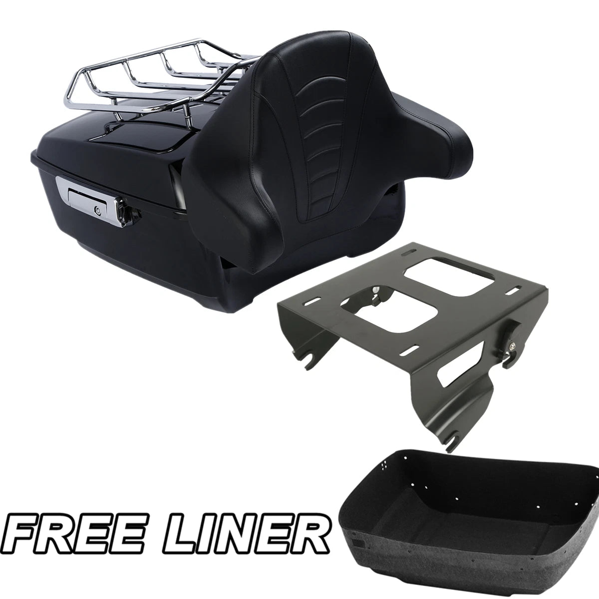 King Trunk Solo Mount Rack Backrest for Harley Touring (2014–2023)