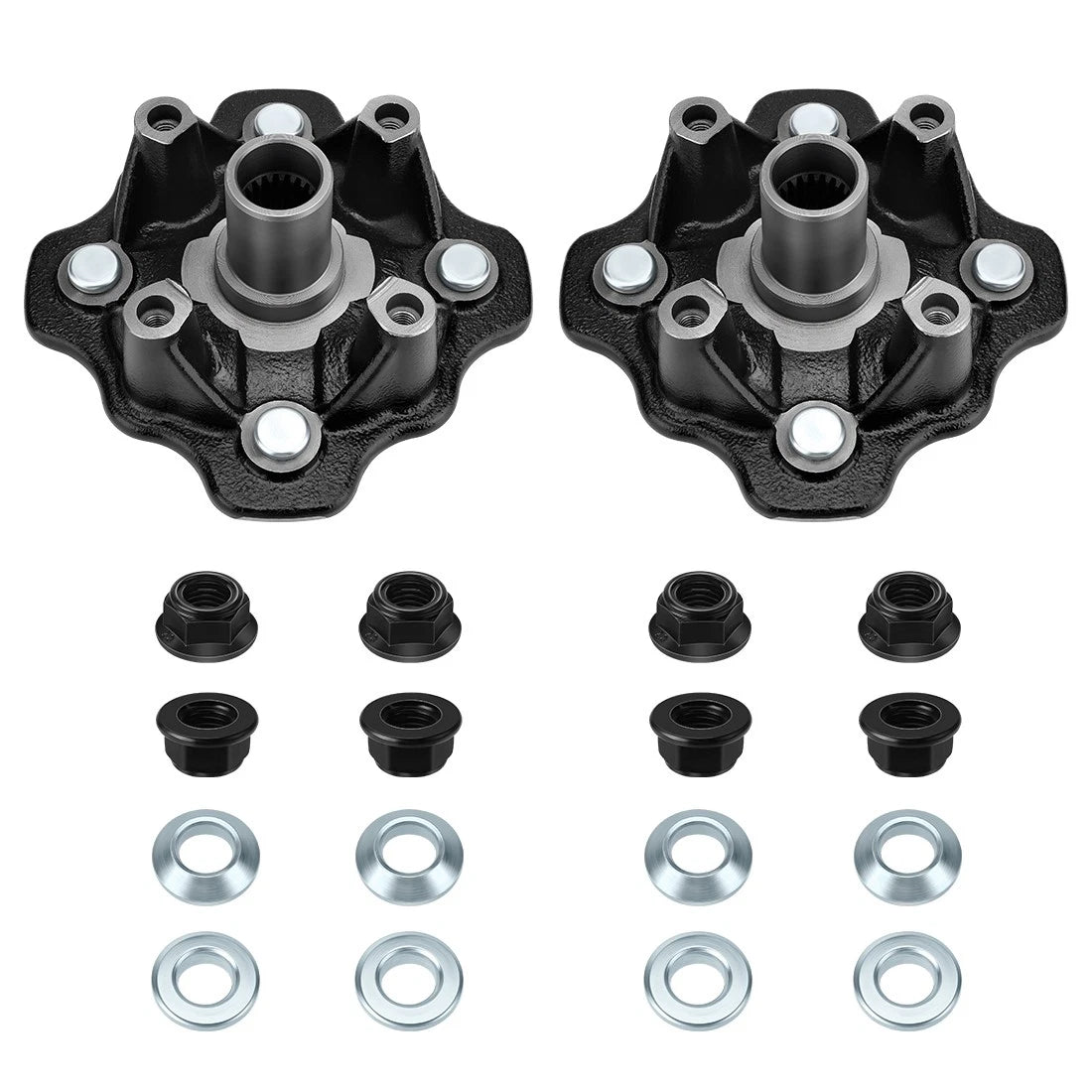 2X Front Wheel Hubs & Nut for Suzuki Eiger 400 (2002–2007) LTA400 LTF400