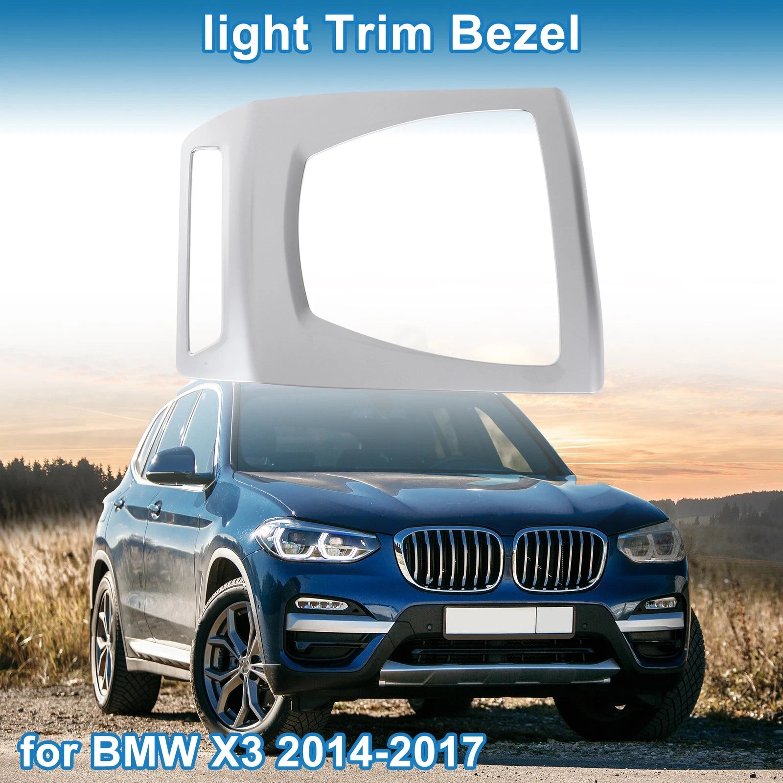 Front Row Headlight Trim Bezel for BMW X3 (2014–2017) Silver Tone