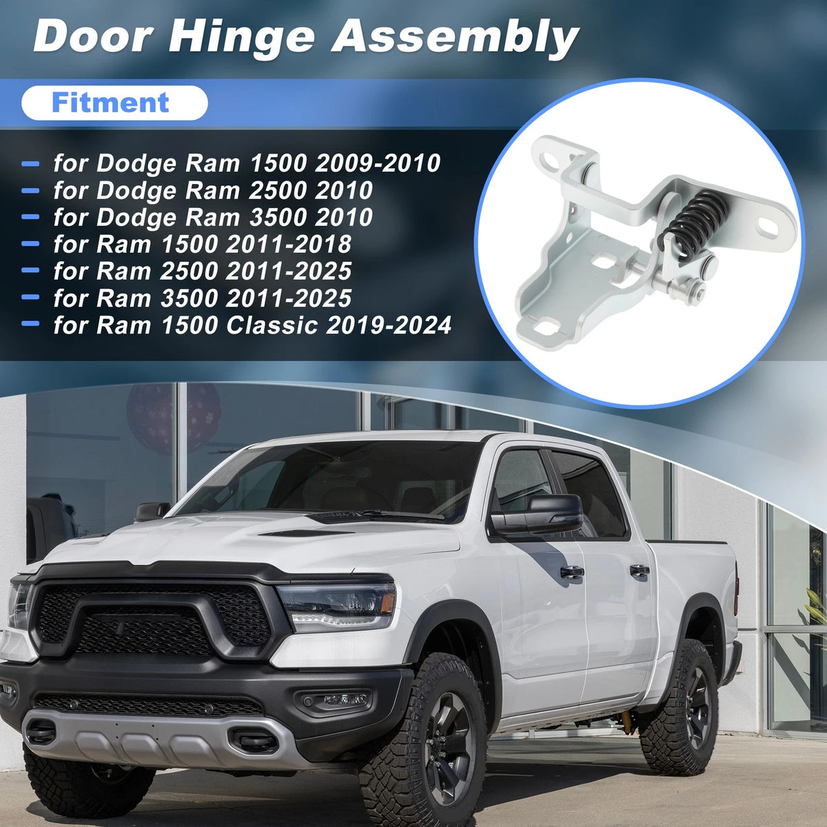 Front Left Lower Door Hinge for Dodge Ram 1500 2500 3500 (2009–2018) 68058518AC