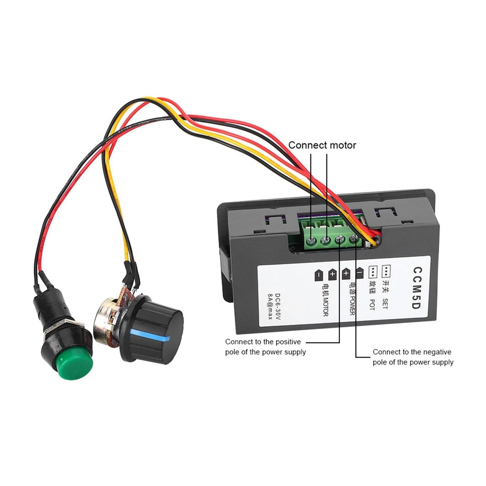 PWM Motor Controller with Digital LED Display for CCM5D (6V-30V)