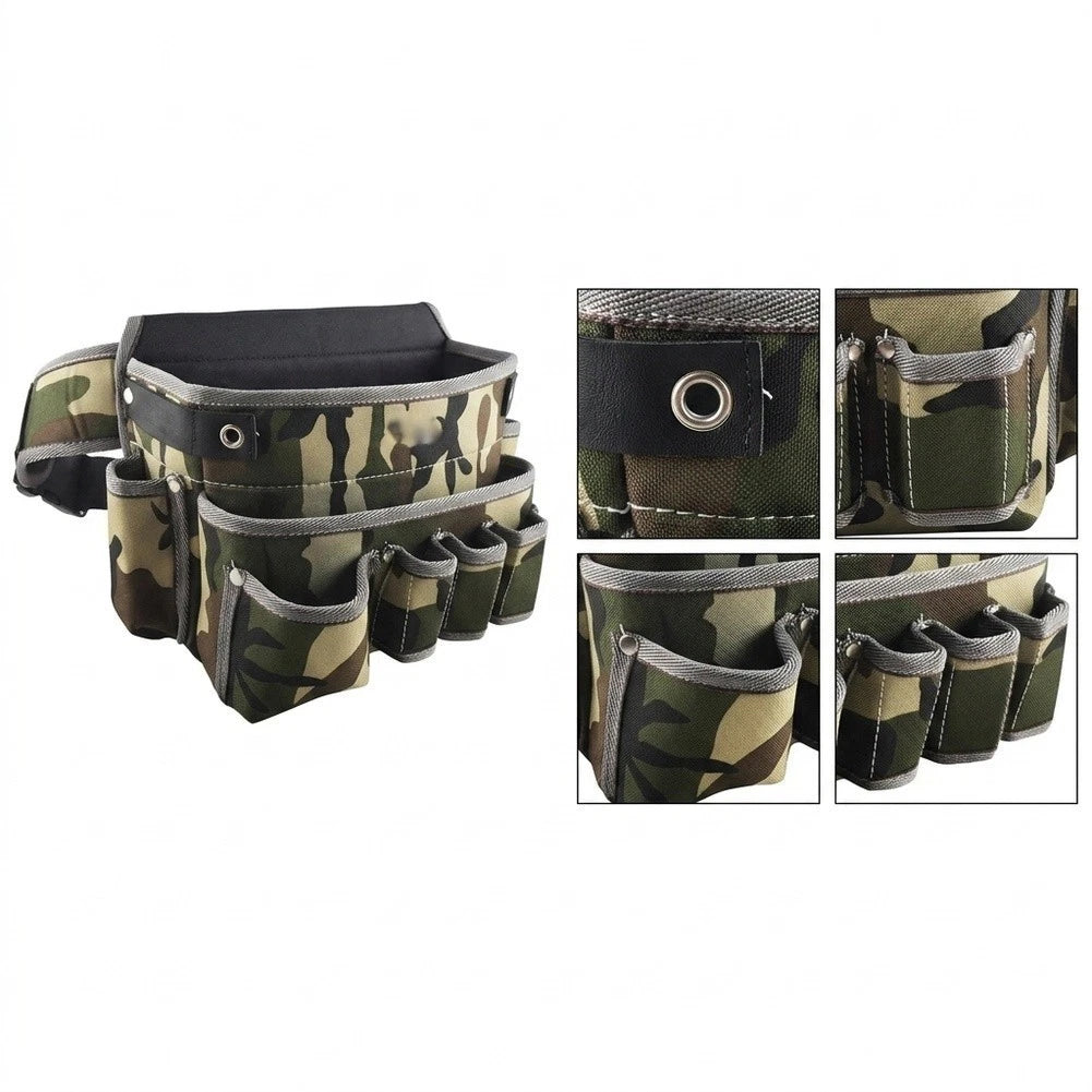 Camouflage Waist Tool Bag for Quick Access - Lightweight Oxford Fabric