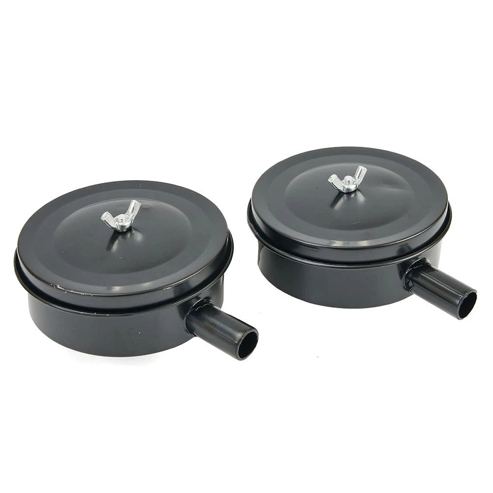 2X Compressor Male Threaded 20mm Air Intake Silencer Filter Metal Shell Black