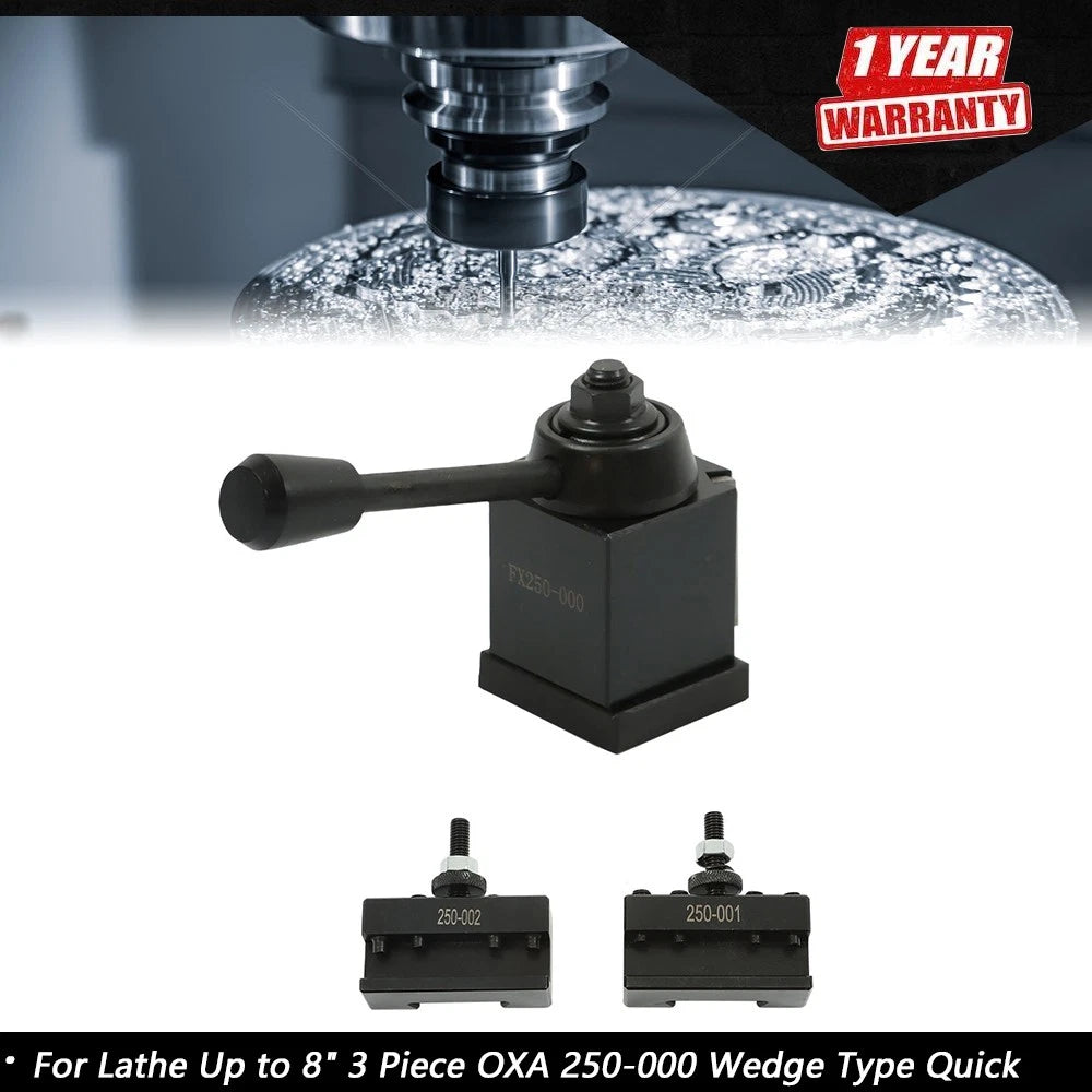 3Pcs Wedge Type Quick Change Tool Post Holder for Lathe Up to 8"