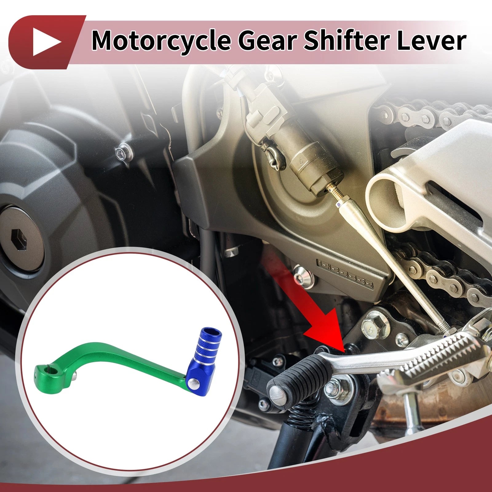 Folding Gear Shifter Lever for Honda CRF110F (2013–2018) - Green, Blue