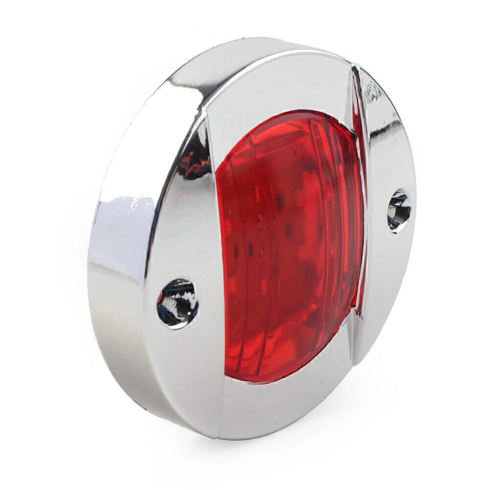 2X Round 24V LED Side Marker Trailer Lights Red for Truck Trailer RV Car