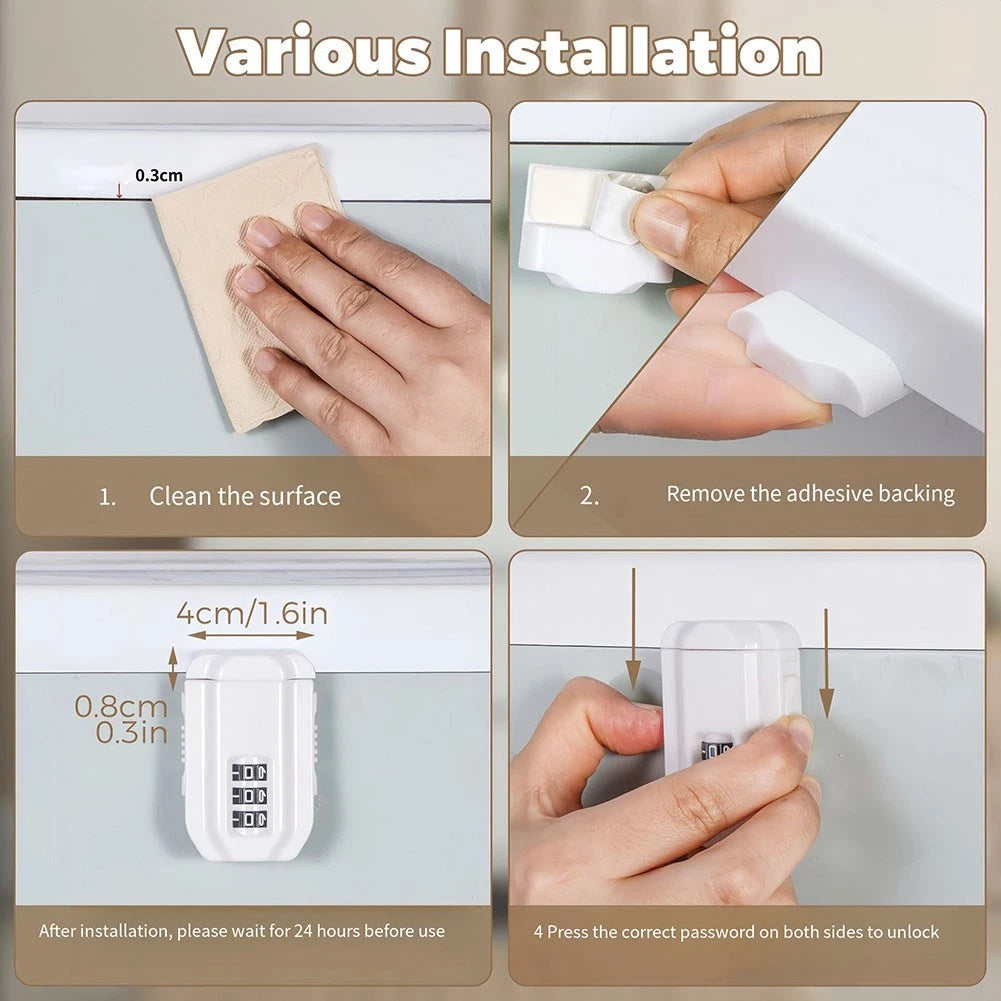3-Digit Keyless Password Lock for Cabinets and Drawers