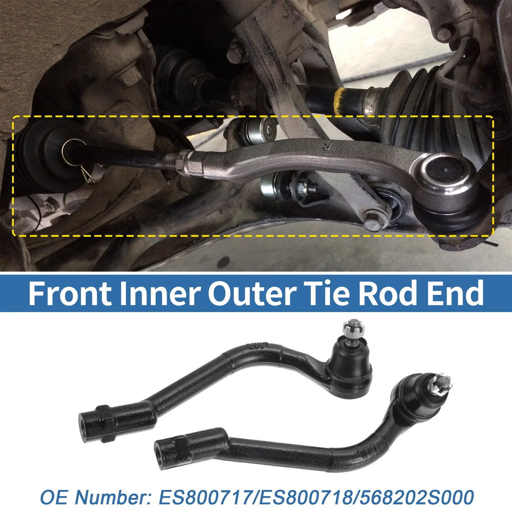 2pcs Front Outer Tie Rod End Links Replacement for Kia Sportage Optima (2004–2017)