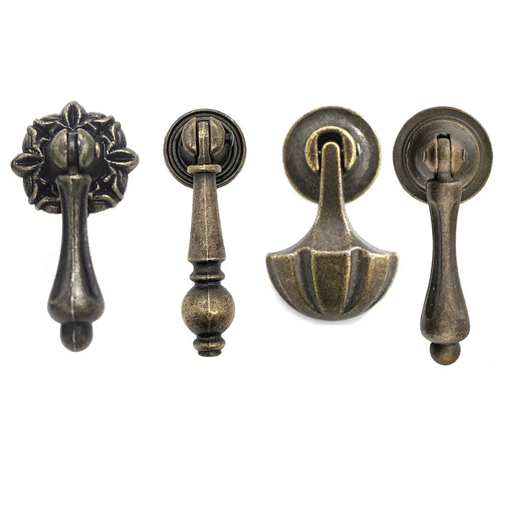 Set of 10 Antique Door Pull Knobs for Cabinet Drawer Hardware