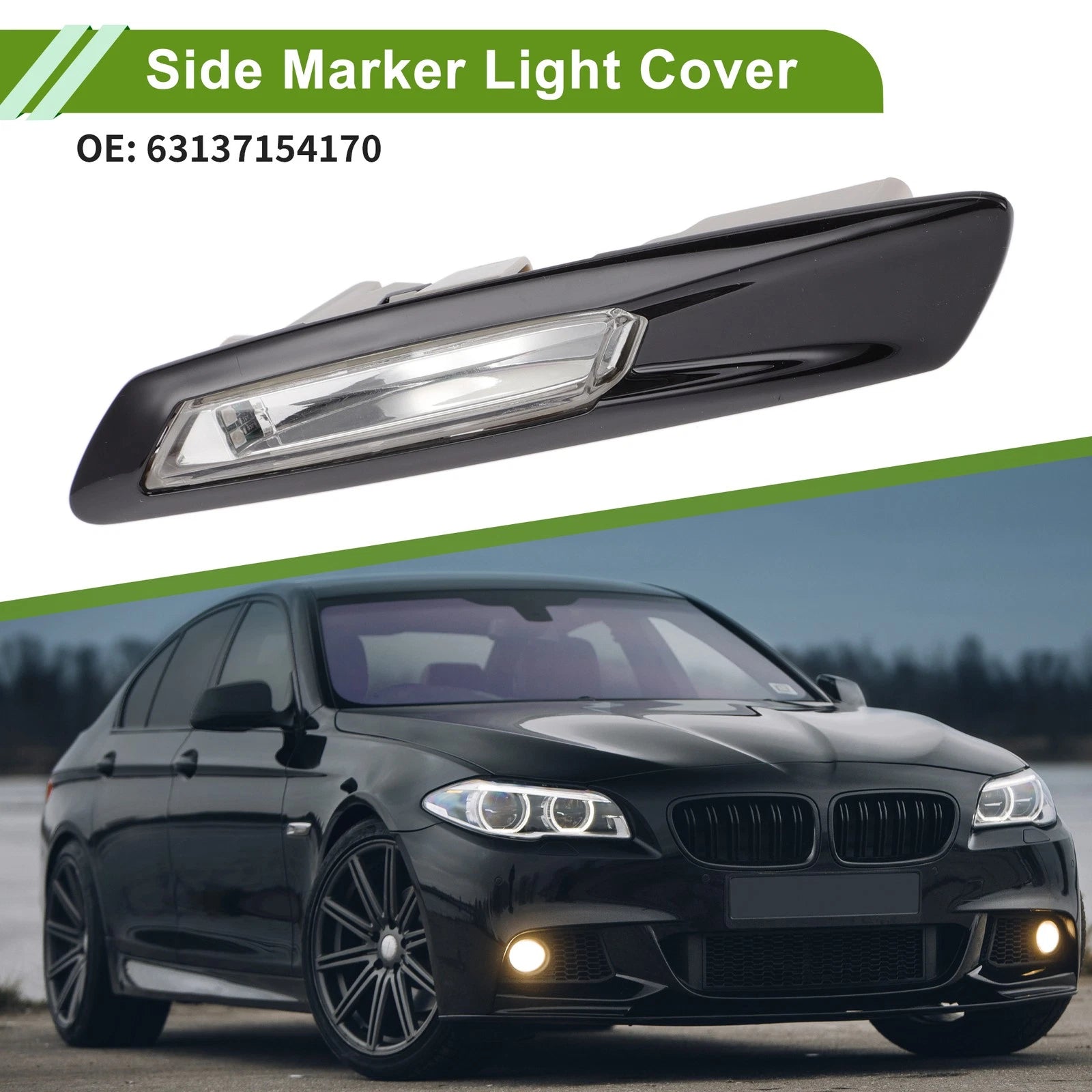 Right Side Marker Light Cover Replacement for BMW 528i (2011–2016)