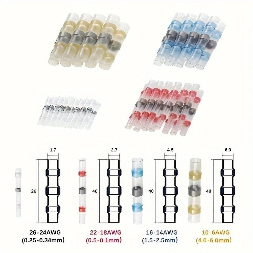 960pc Heat Shrink Butt Crimp Terminals Electrical Connectors