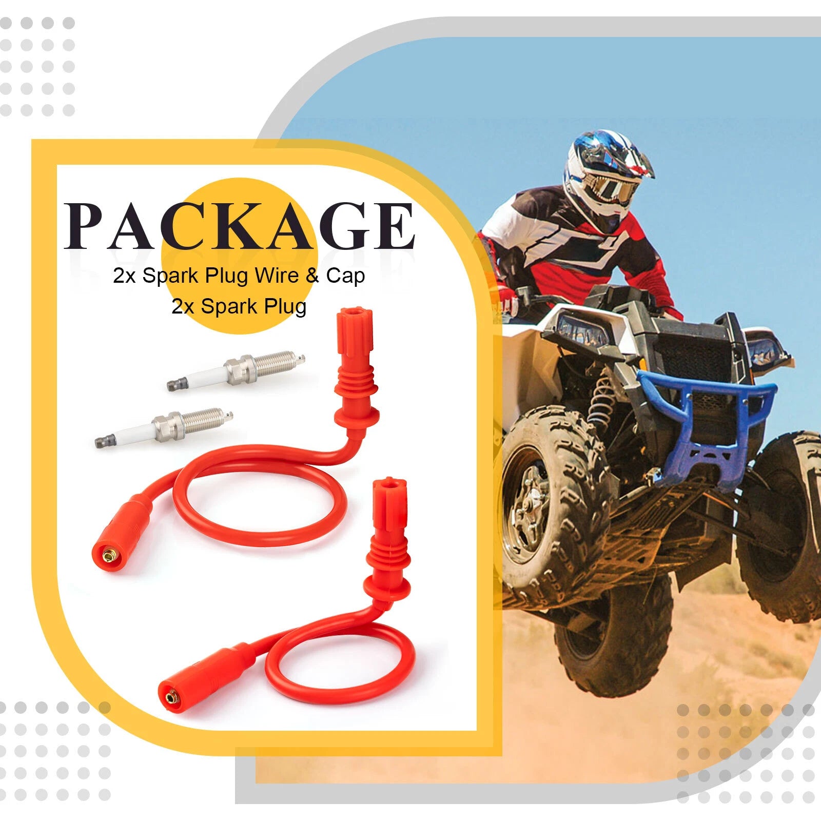 Spark Plug & Wire Cap for Polaris Scrambler Sportsman 850 (2012–2024)