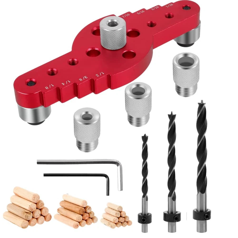 Woodworking Drill Positioner with Self Centering and Depth Stop
