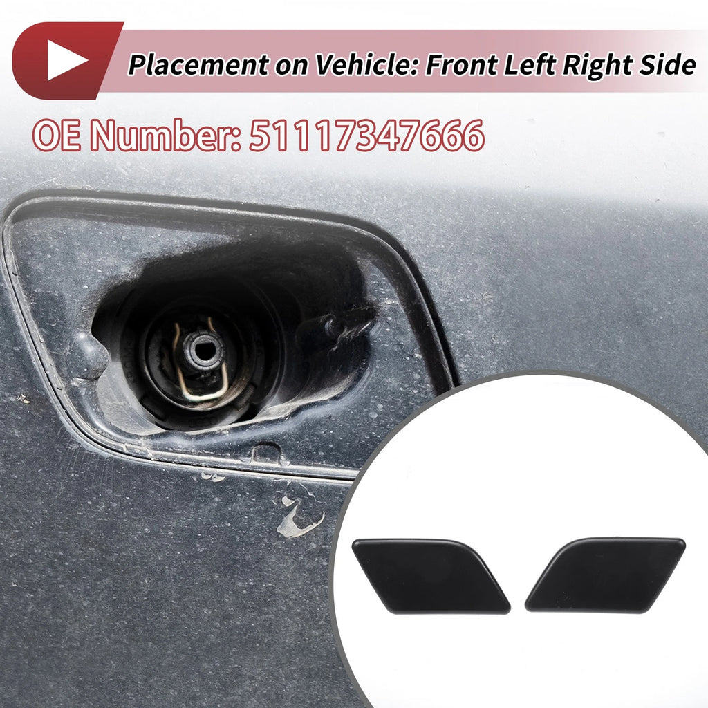 Washer Nozzle Cover Caps Front Left Right for BMW X1 (2010–2015)