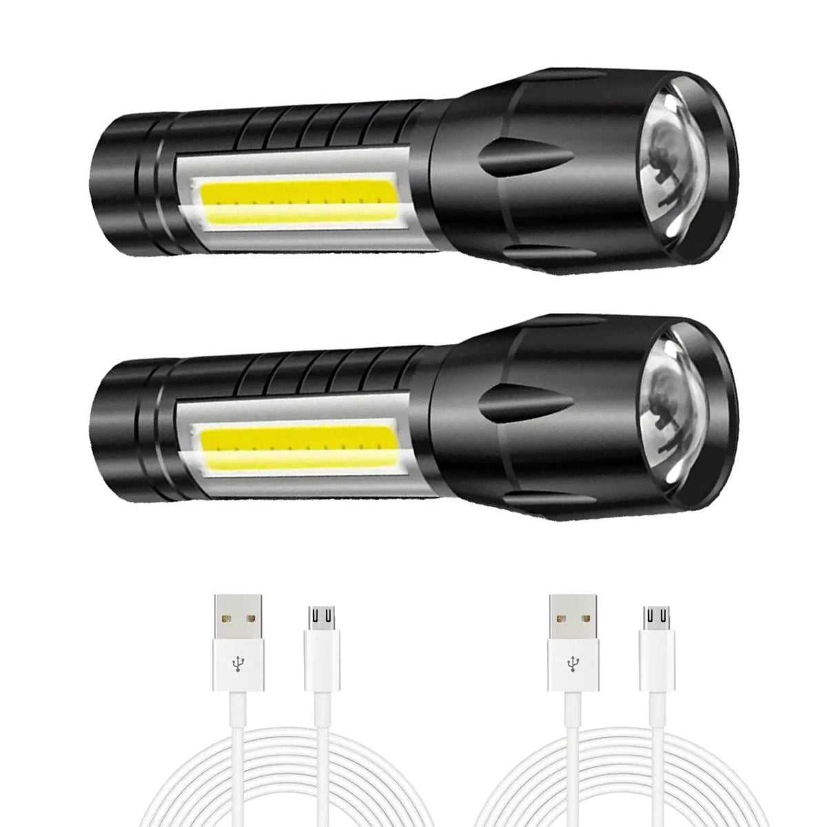 2X Mini LED Flashlight for Universal Use (Rechargeable, 350 Lumen)