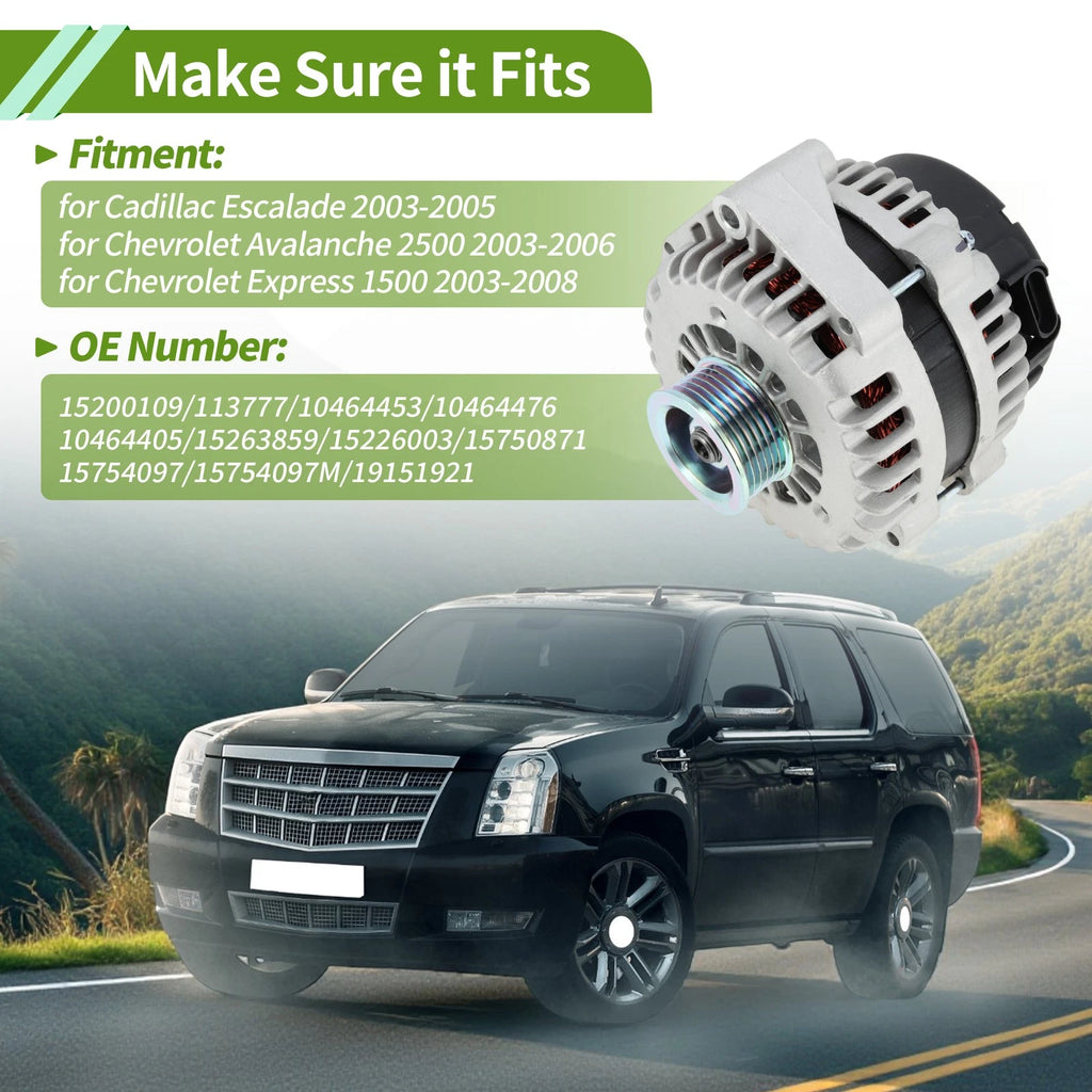 Alternator Replacement 145A 12V for Chevrolet Silverado 1500 (1999–2000)