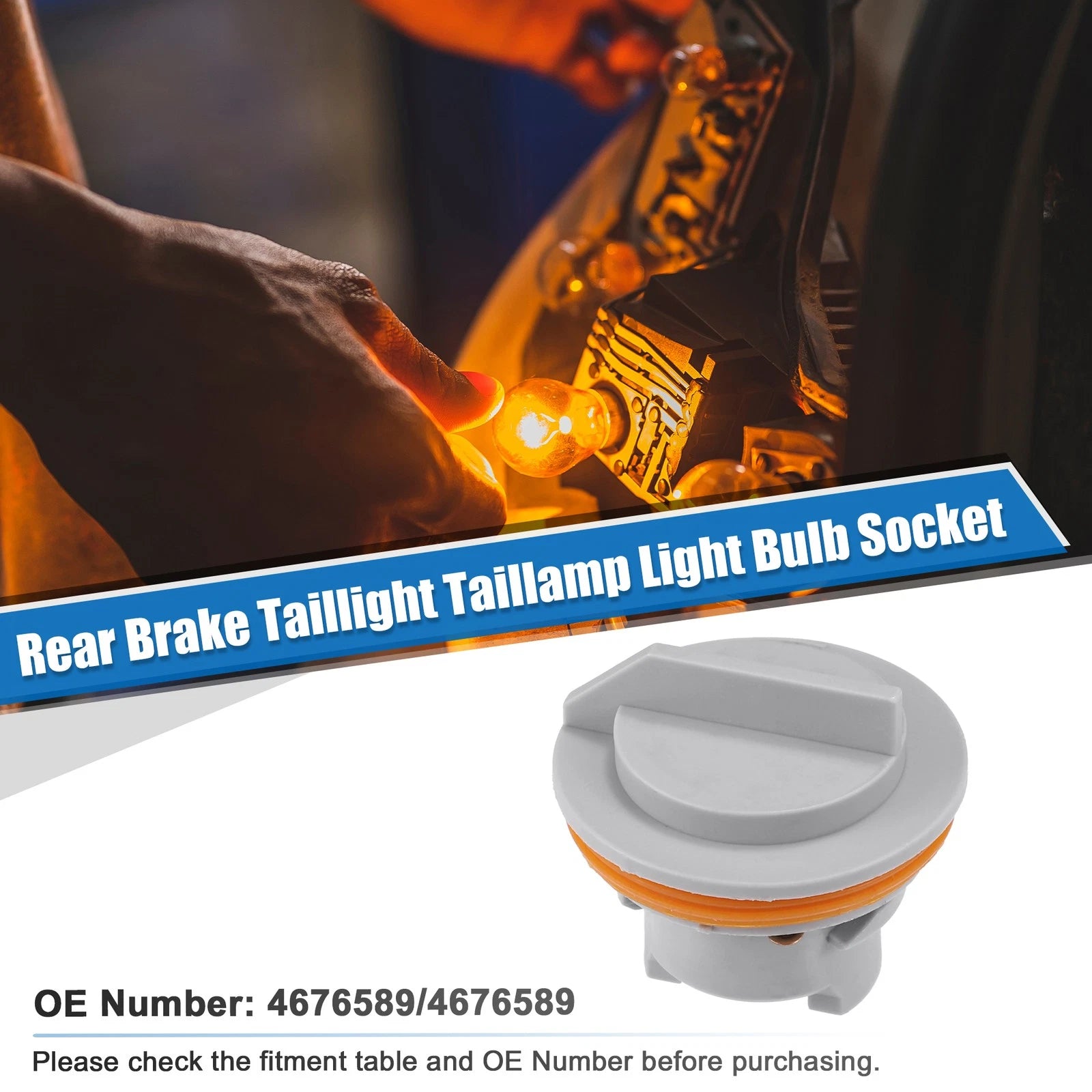 Rear Brake Taillight Light Bulb Socket Replacement for Jeep Grand Cherokee (2011–2021)