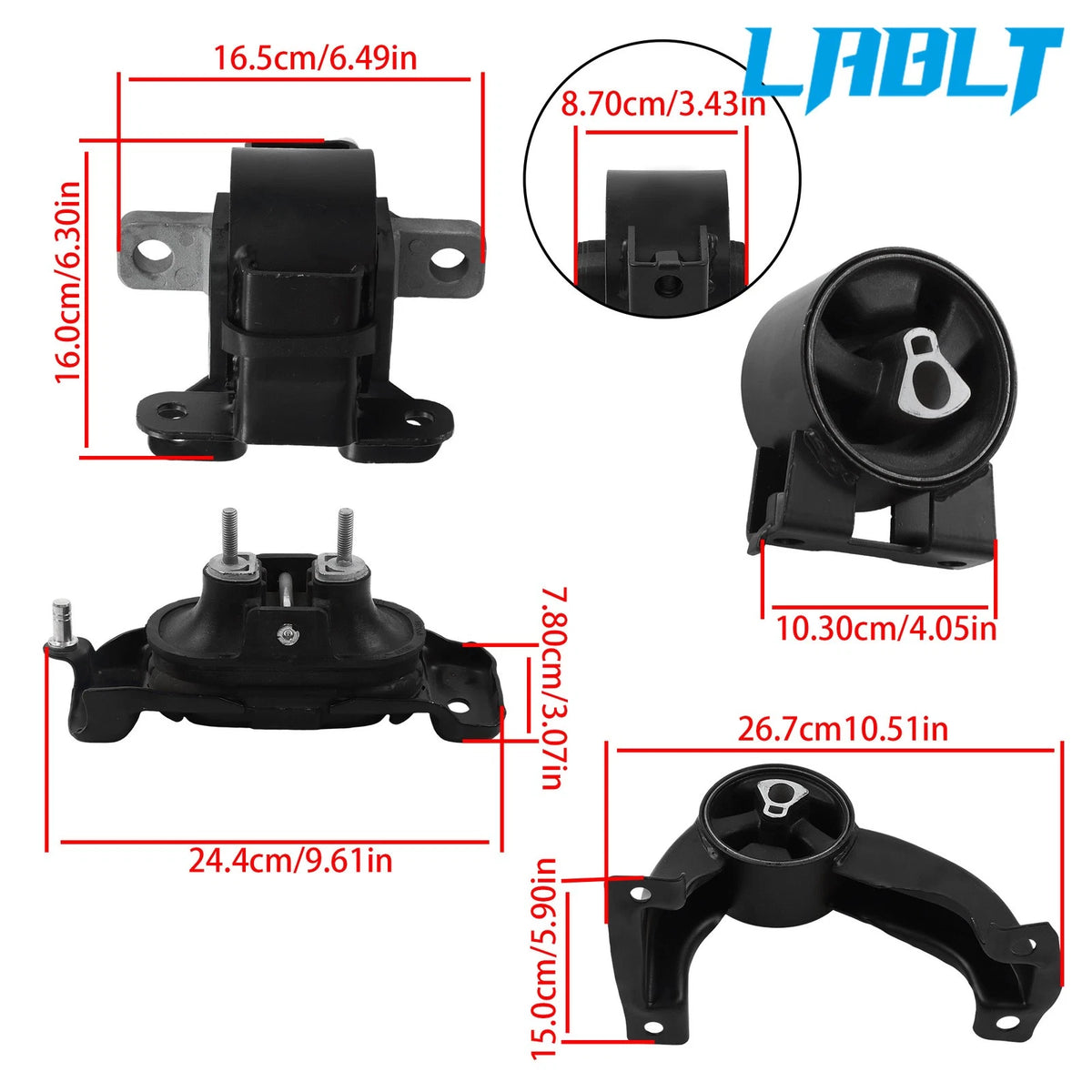 4X Motor Trans Mount for Dodge Grand Caravan (2008–2010) 3.3L 3.8L 4.0L