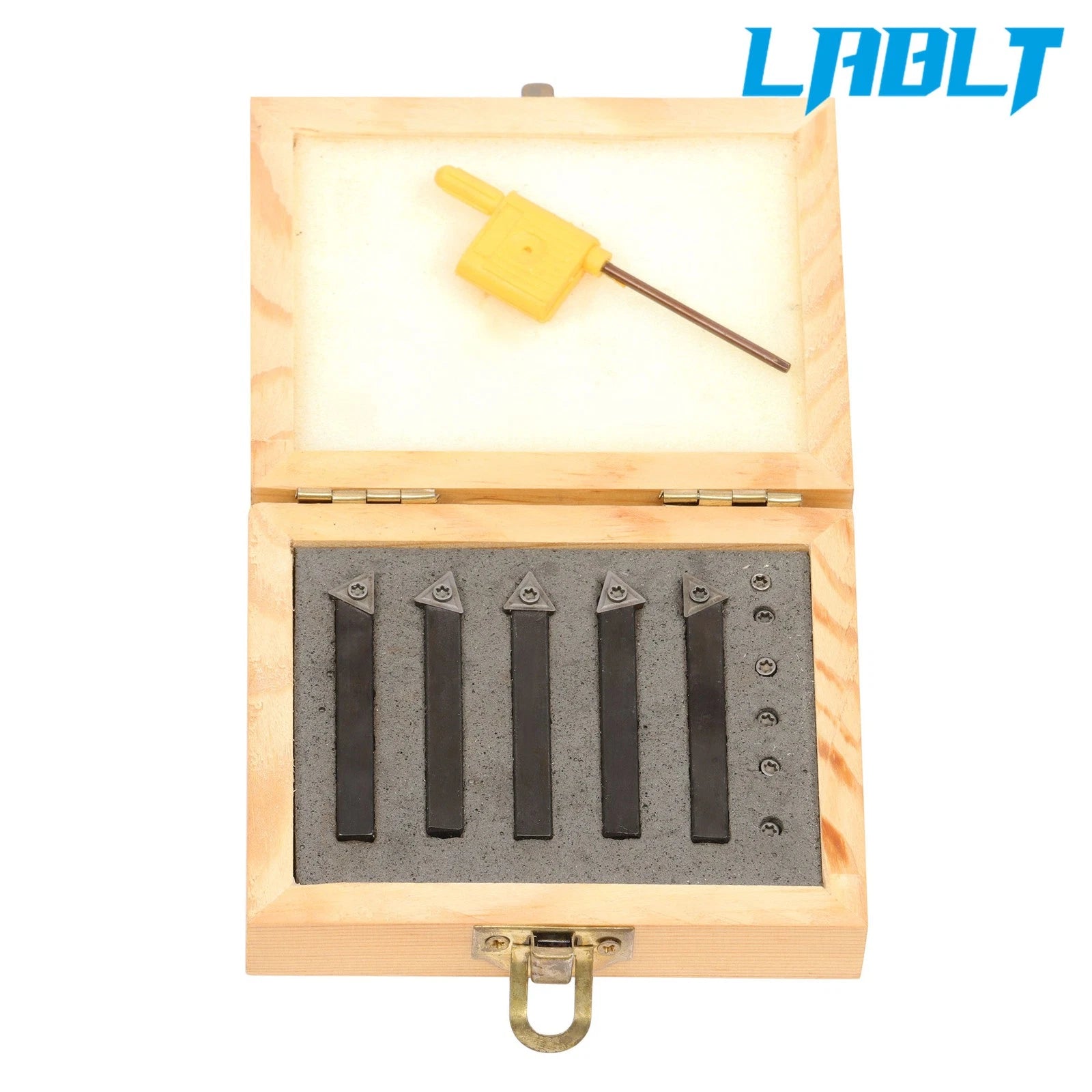 Set of 5 Indexable Carbide C6 Insert Tool Bits for Mini Lathe