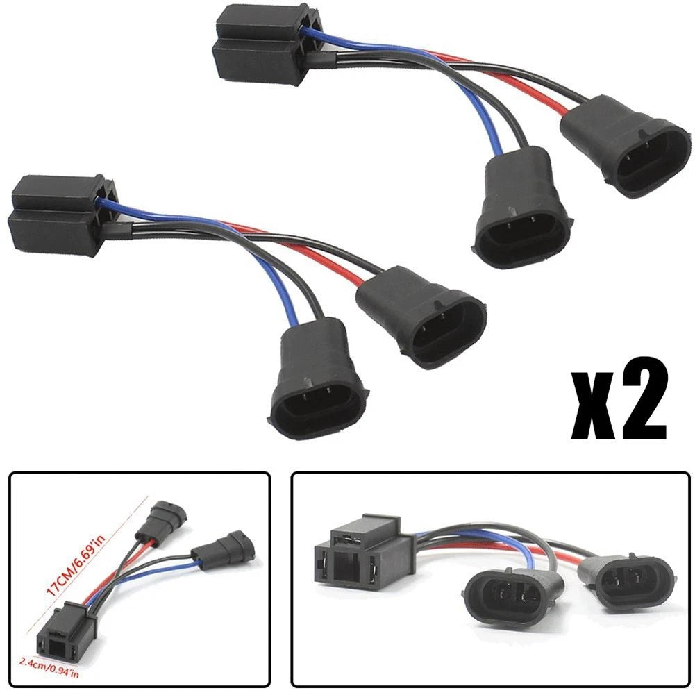 Dual Harness H9/H11 to H4 Splitter for Automotive Applications