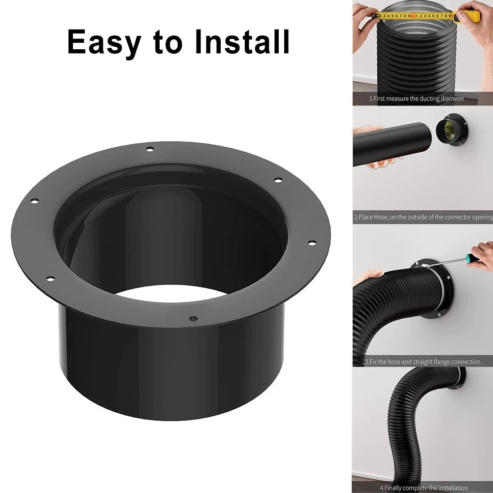 ABS wall flange connector for ventilation pipe air ducting connection