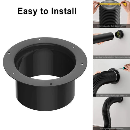 ABS wall flange connector for ventilation pipe air ducting connection