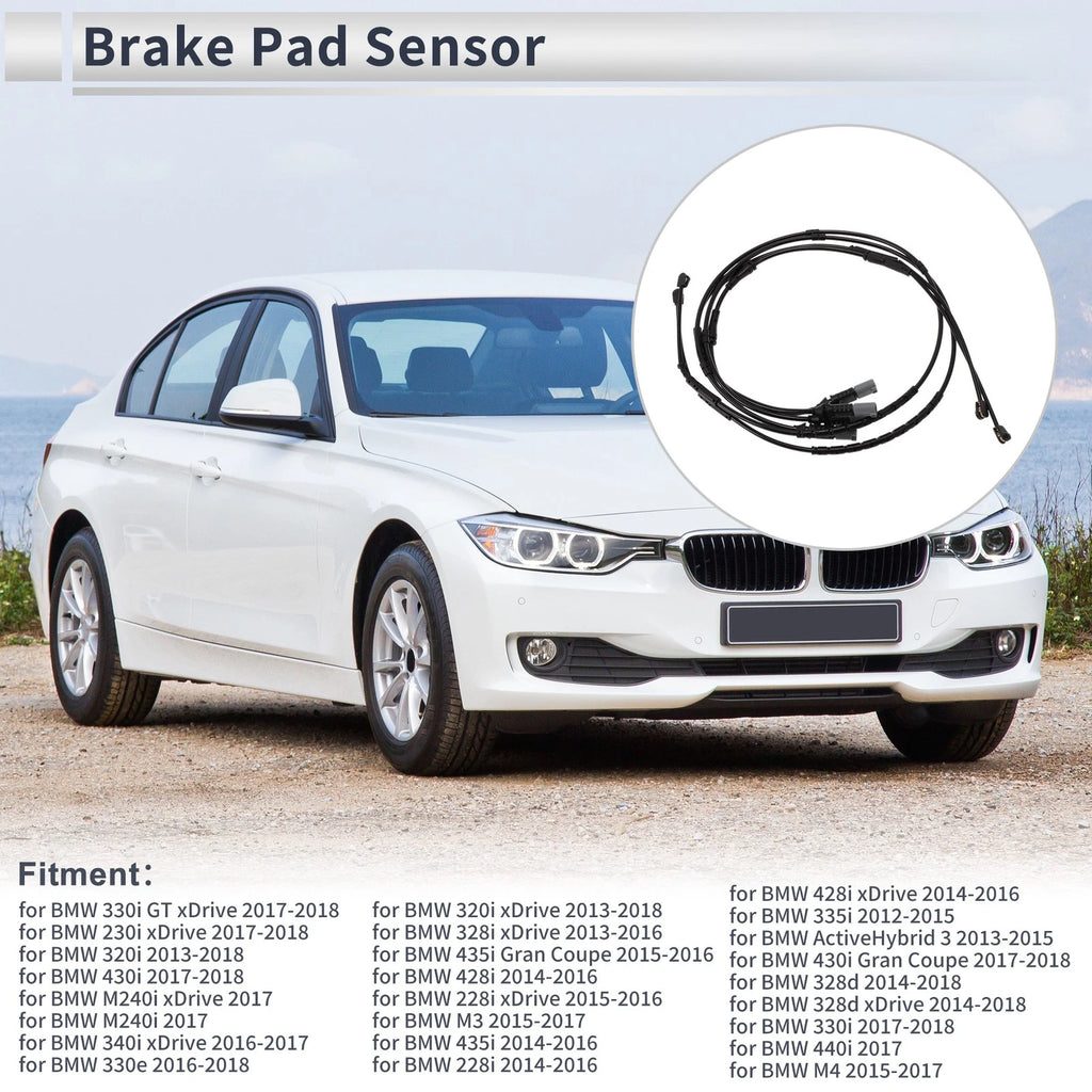 Front Rear Brake Pad Wear Sensor Replacement for BMW 330i GT xDrive (2014–2019)