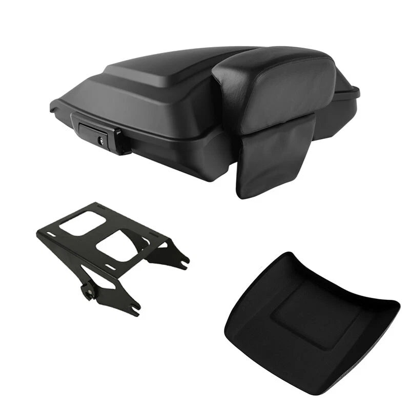 Matte Black Razor Trunk Backrest Mount Rack for Harley Road King Glide (2014–2026)