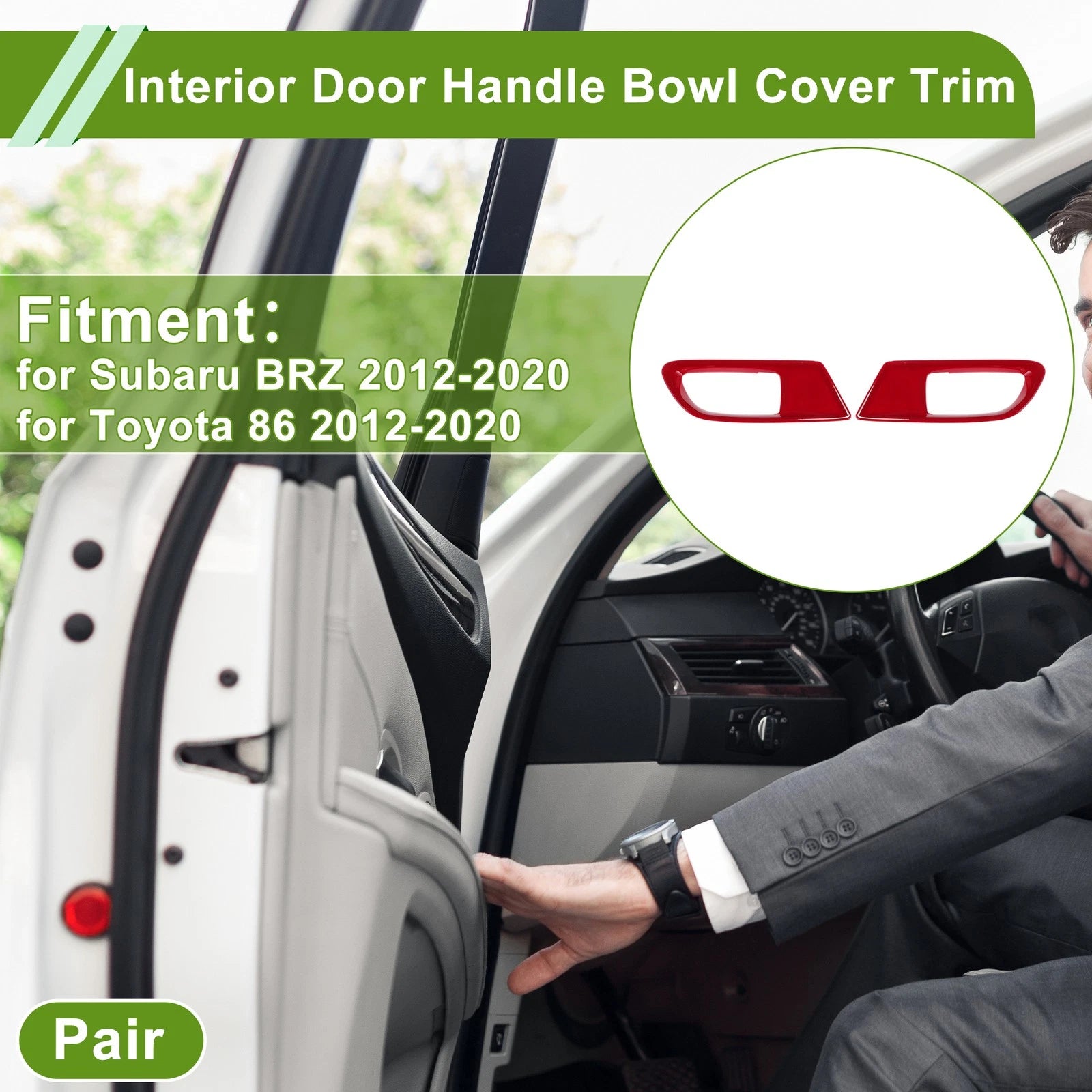 Interior Door Handle Bowl Cover Trim 1 Pair for Subaru BRZ (2012–2020)