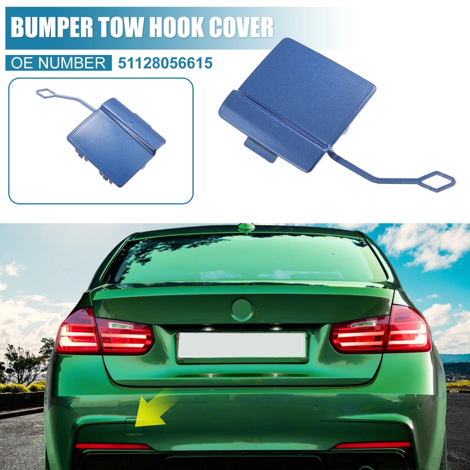 Rear Bumper Tow Hook Cover Cap Replacement for BMW 3 Series (2013–2018)