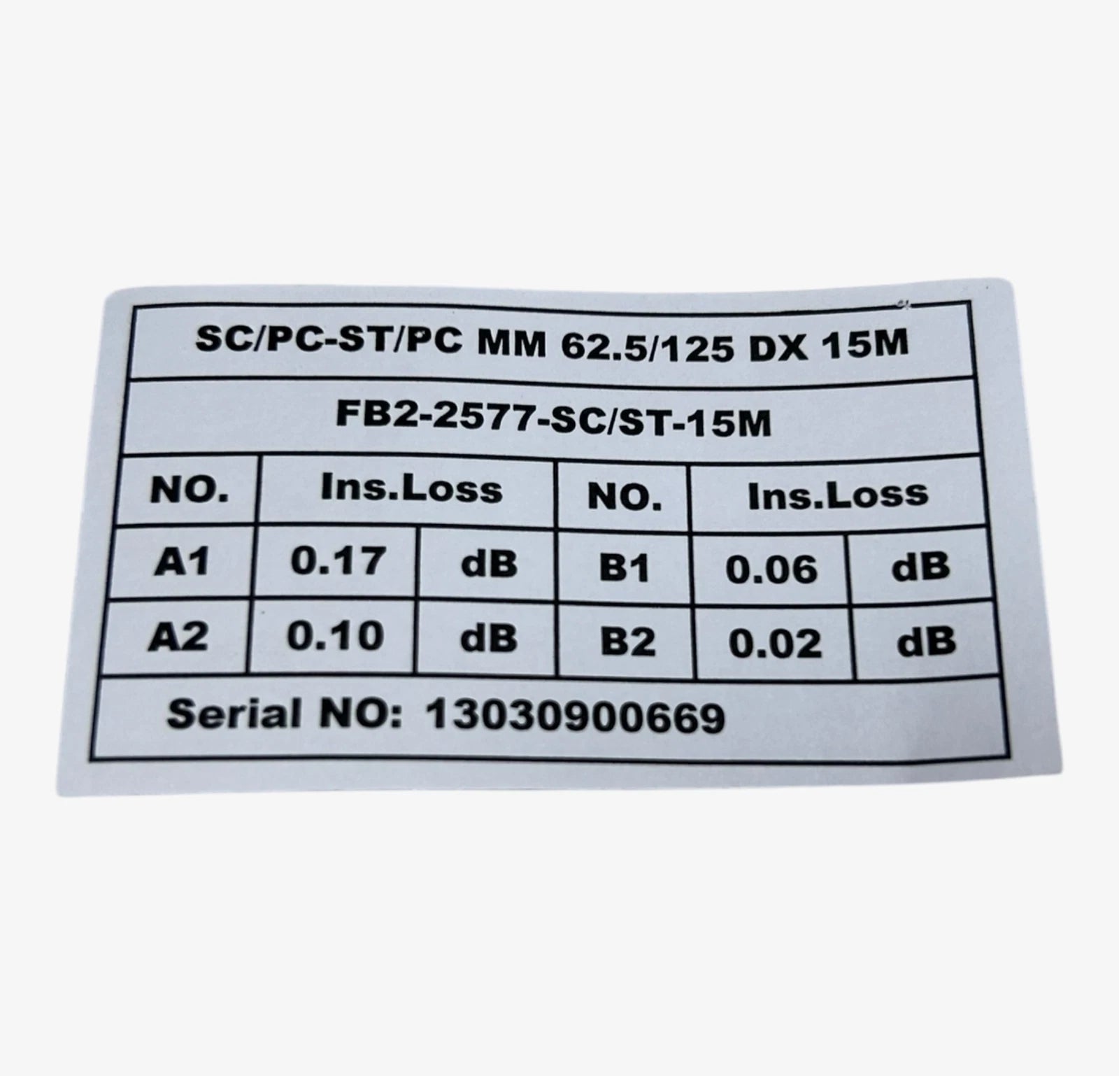 Fiber Patch Cable FB2-2577-SC/ST for (15M)